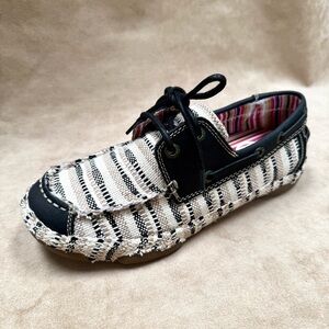 New Tony Lama Women's Lindale Il Casual Shoes 8 7.5 7 Canvas Cream Black Boho